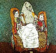 Egon Schiele kvinna med tva barn Spain oil painting artist